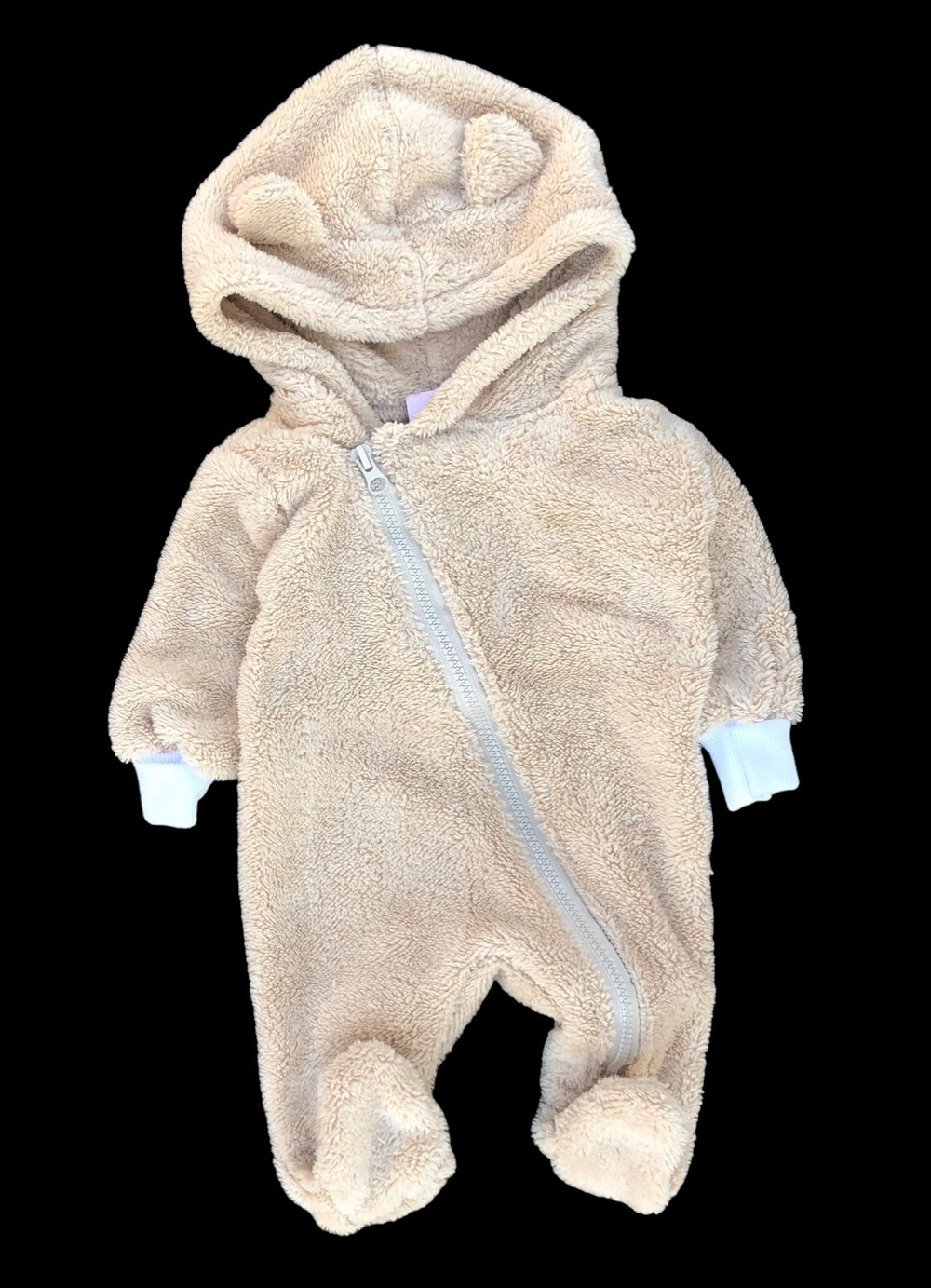 Комбінезон (ромпер) з капюшоном "Ведмежатко", набивна махра ТМ "Twinsbaby"