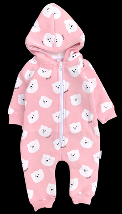 Комбінезон (ромпер) з капюшоном “Stile”, трьохнитка з начосом ТМ "Mario Kids" (68 см)