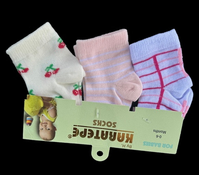 Шкарпетки "Вишеньки", котон ТМ "Karatepe socks" (0-6 міс)