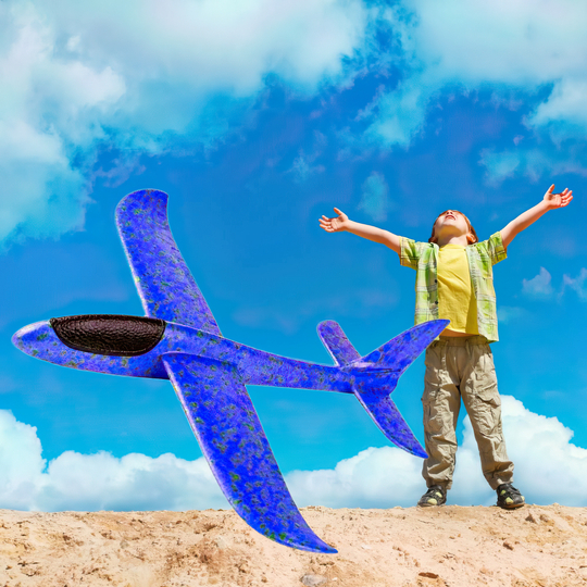 Детский метательный планер Fly Plane 48 см Синий