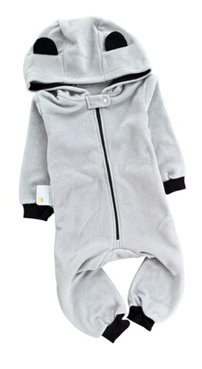 Комбінезон (ромпер) з капюшоном, "Grey", фліс ТМ "Happy Tot"