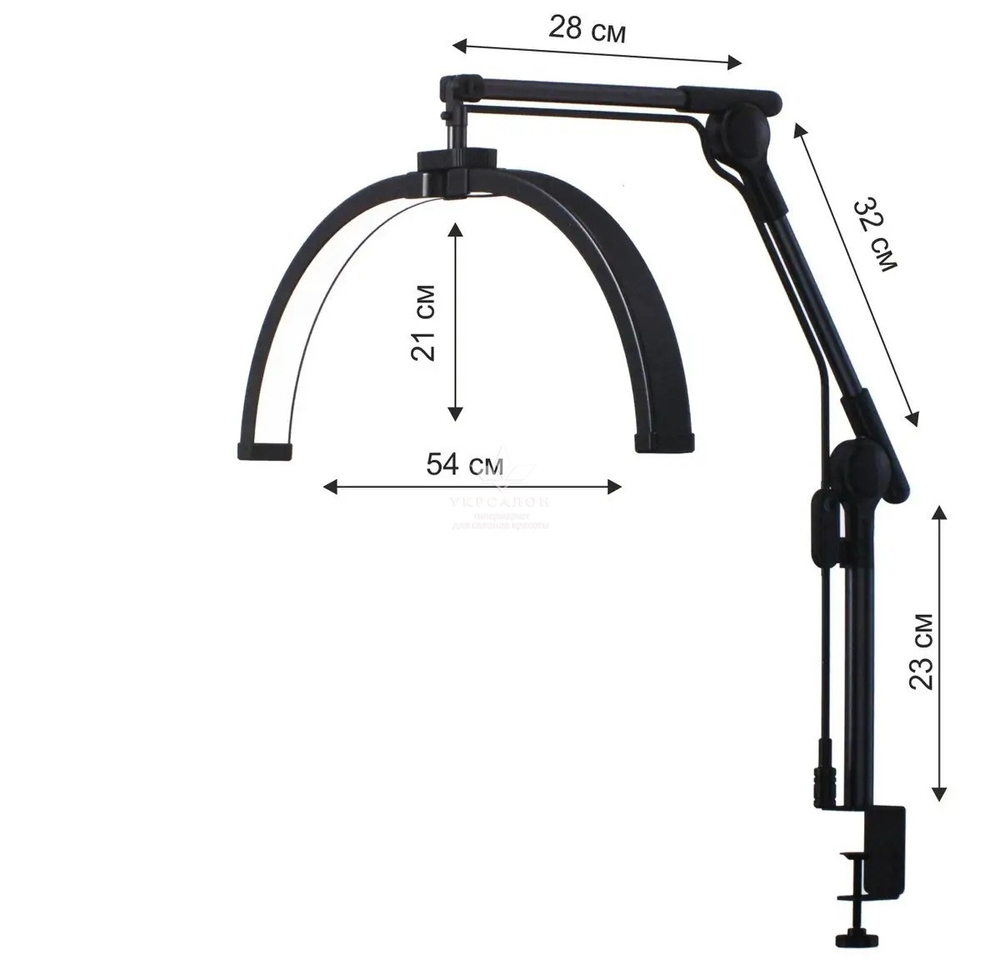 Бестеневая настольная LED-лампа F-550B, 32 Вт, черная