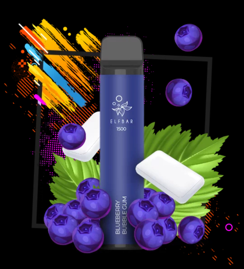 ElfBar 1500 BlueBerry BubbleGum (Эльфбар Черничная Жвачка)
