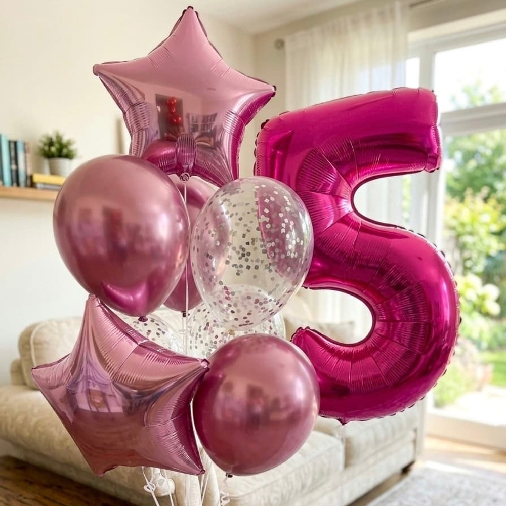 Гелеві кульки до дня народження фуксія