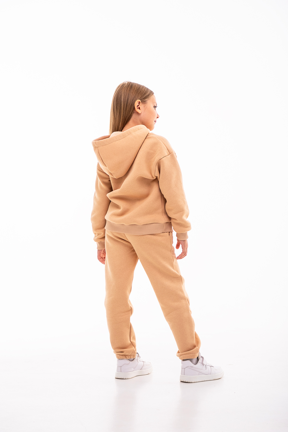 Дитячий спортивний утеплений костюм Kindamor Warm Autumn Beige для дівчинки, фліс бежевий
