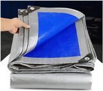 Тент 5х6 от дождя и снега, затеняющий 180г./м2 (серый/синий) тарпаулиновый. Усиленные края.