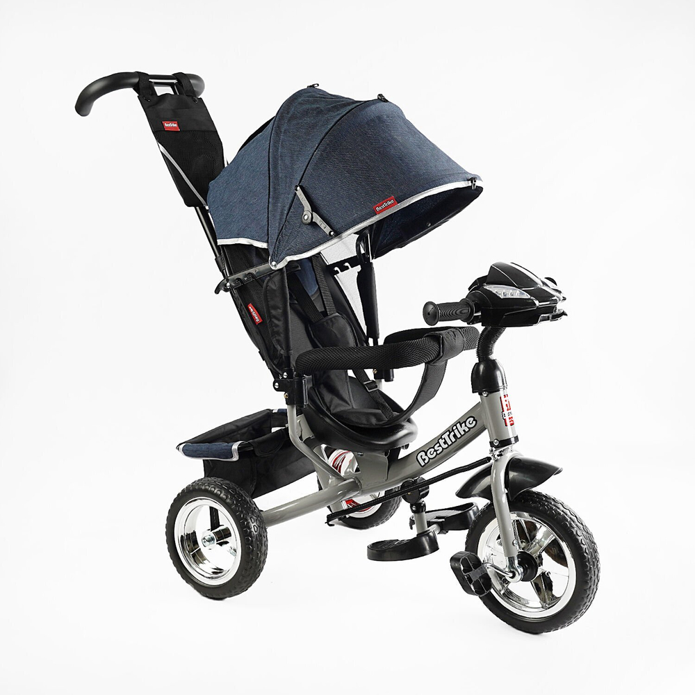 Дитячий триколісний велосипед Best Trike 6588 піна/фара, з батьківською ручкою