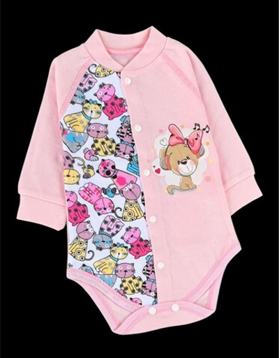 Боді з довгим рукавом "Принт", інтерлок ТМ "Happy ToT" (68 см)