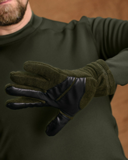 Рукавички тактичні флісові кольору хакі (арт. 9062300101)