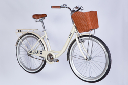 Велосипед городской 26 дюймов Dorozhnik Lux Velosteel 2025 с корзиной и багажником, рама 17"