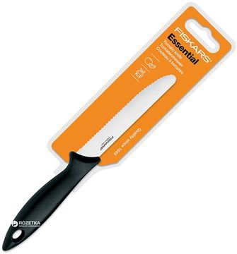 Кухонний ніж Fiskars Essential для томатів 12 см Black (1023779)