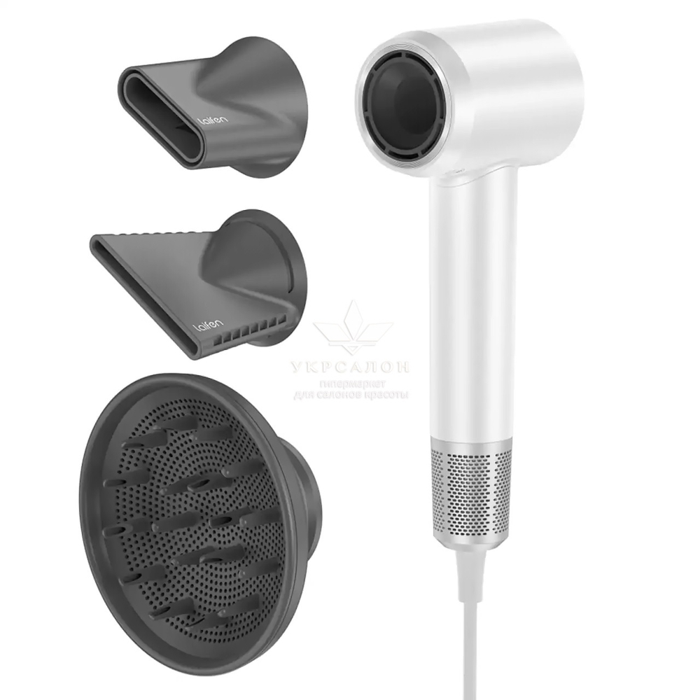 Фен Laifen профессиональный с ионизацией, 3 насадки, белый