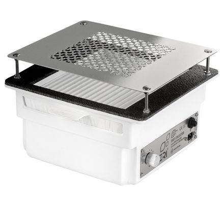 Врезная маникюрная вытяжка с HEPA фильтром Teri Turbo, цвет белый (сетка металлик)