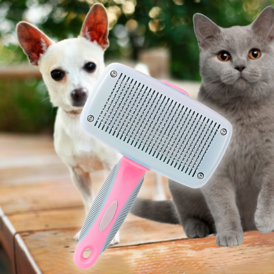 Расческа для собак и кошек, для животных, щетка для шерсти Pet Slicker Brush Розовая