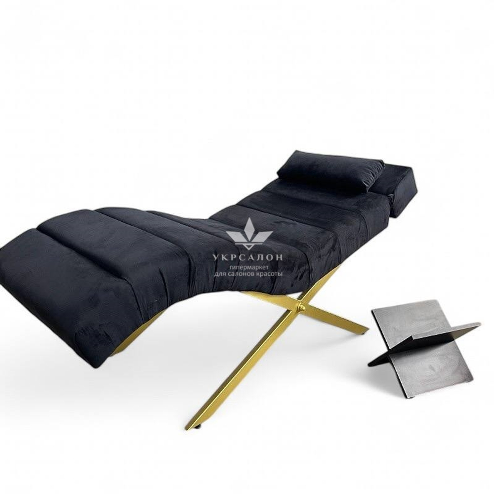Анатомічна кушетка Mark 555-03 з підголовником та поперечною прошивкою для лашмейкерів та бровістів
