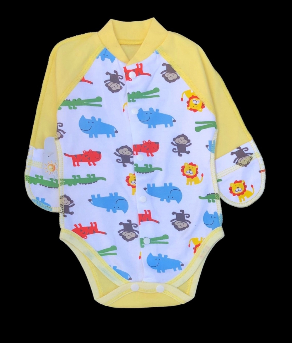 Боді з довгим рукавом "Принт", інтерлок ТМ "Happy TOT" (56 см)