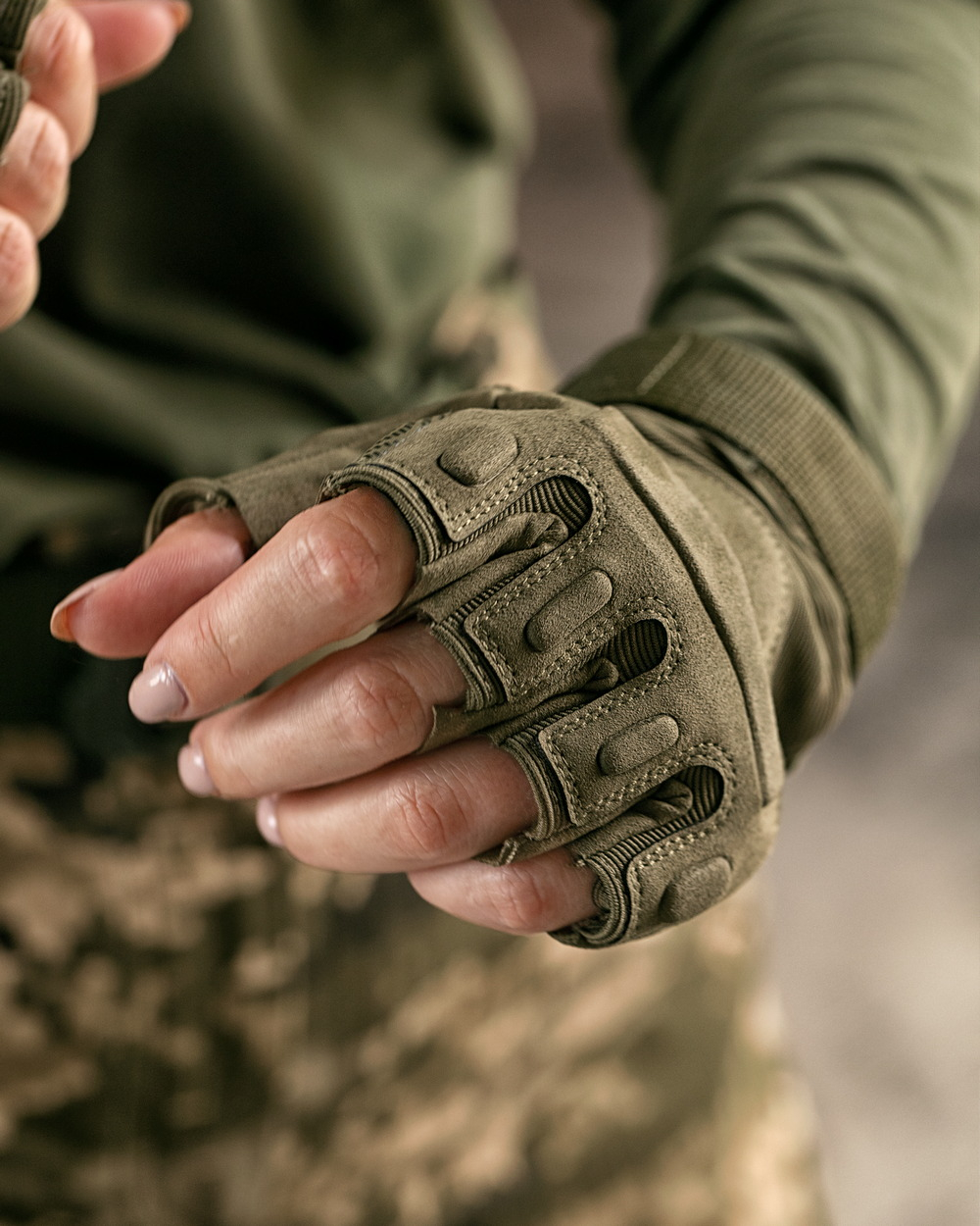 Рукавички тактичні без пальців хакі (арт. 9062200201)