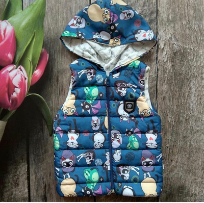 Жилетка з капюшоном "Animals", плащівка, синтепон ТМ "Hippil" (92 см)