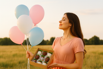 Полуниця в шоколаді та кульки — ідеальний подарунок