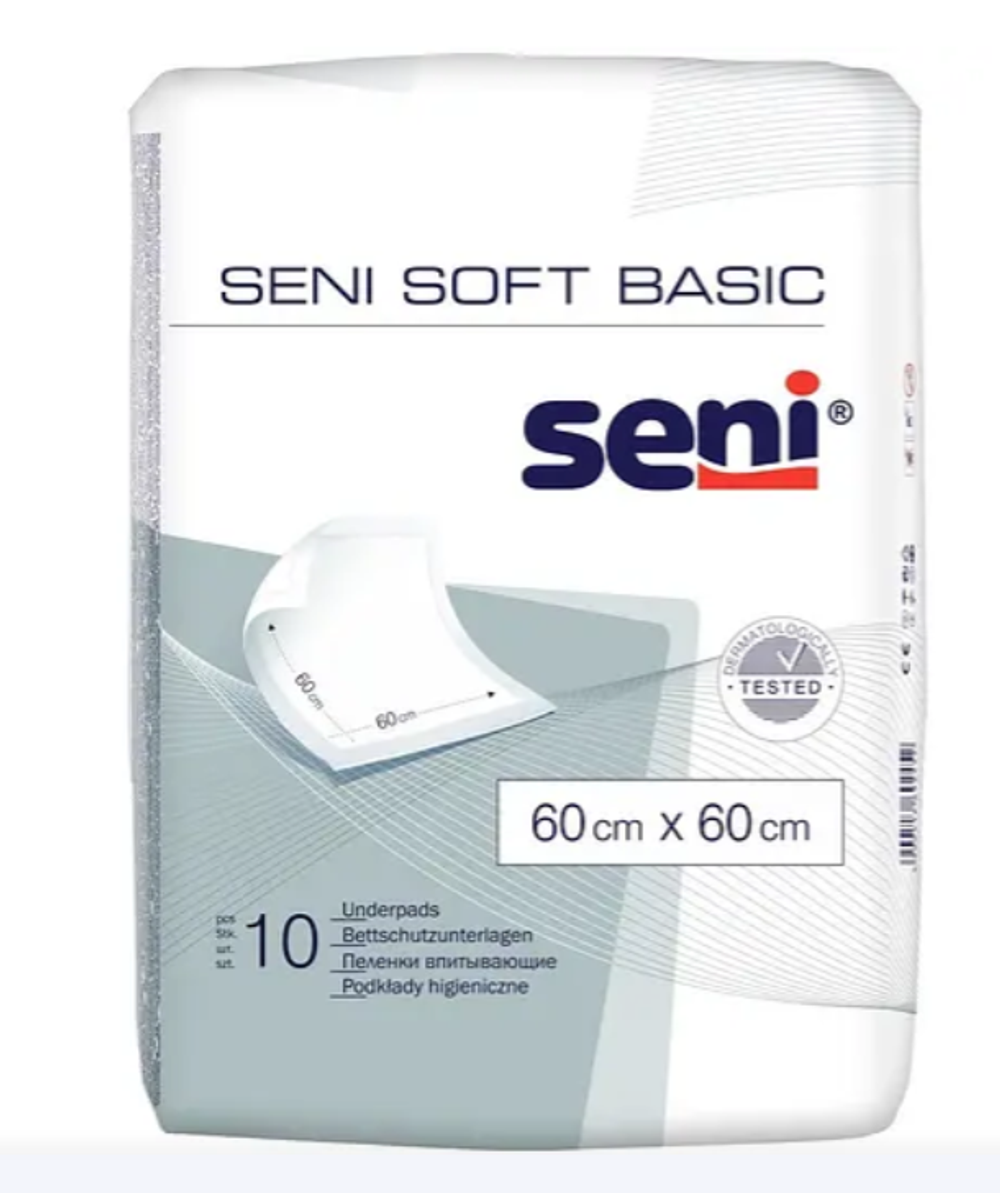 Одноразові пелюшки Seni Soft Basic, 60х60 см, 10 шт.