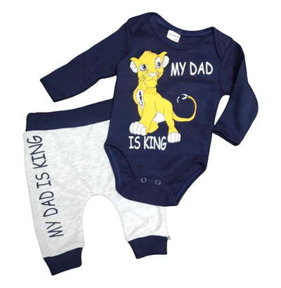 Костюм 2в1: боді, штани "My Dad is King", двунитка ТМ "Baby wood" (62 см)