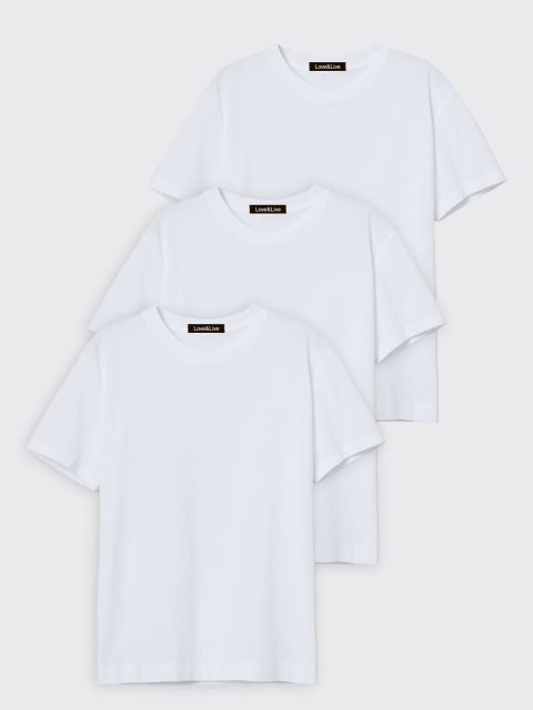 Набір з 3 жіночих футболок білих Love&Live, знижка 20%