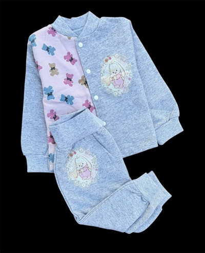 Костюм 2 в 1: кофта, штани "Принт", футер ТМ "Happy ToT" (68 см)