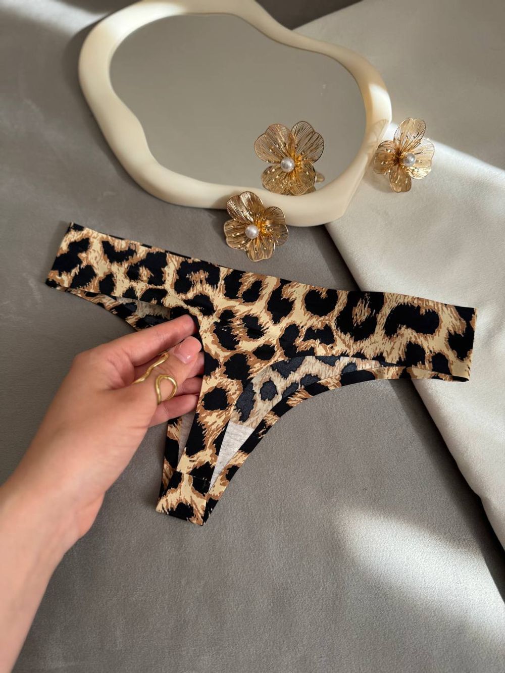 Безшовні леопардові стрінги (набір 3шт)