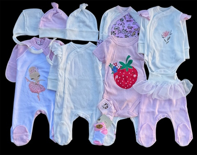 Гарний набір одягу для новонародженої дівчинки, якісний одяг для немовлят, літо, теплий демісезон (весна, осінь), зріст 56 см, бавовна