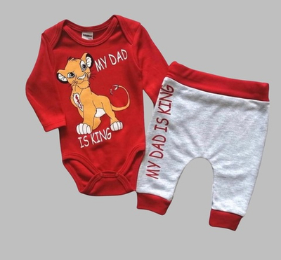 Костюм 2в1: боді, штани "My Dad is King", двунитка ТМ "Baby wood" (80 см)