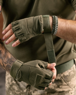 Рукавички тактичні без пальців хакі (арт. 9062200201)