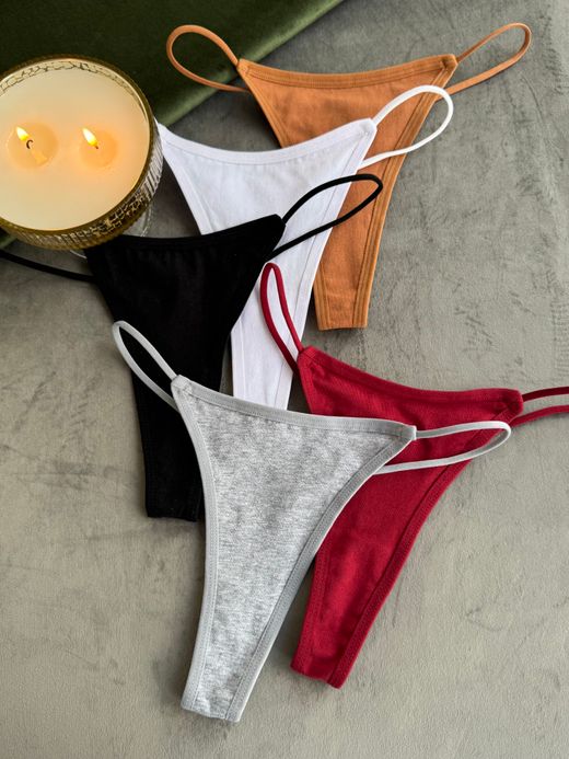 Бавовняні стрінги на резиночках