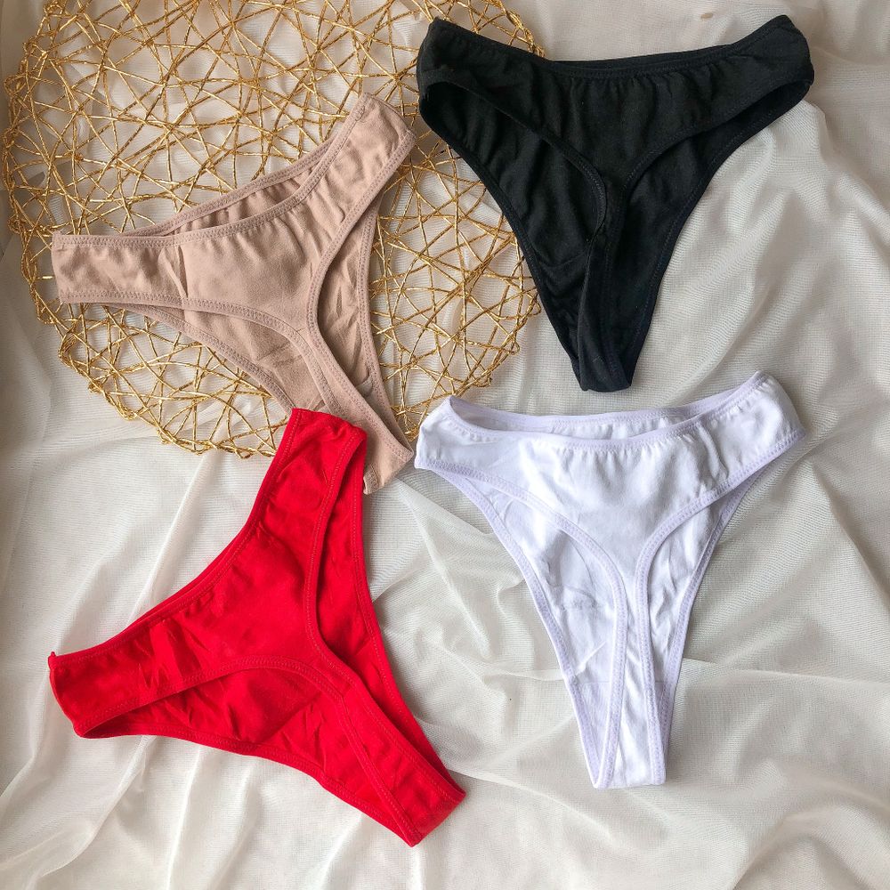 Бавовняні трусики високої посадки