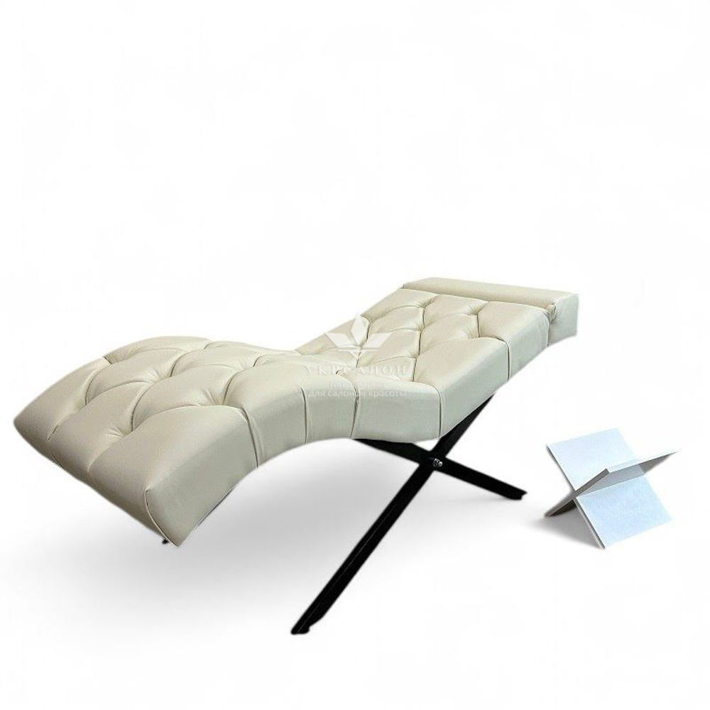 Анатомическая кушетка Mark 555-06 с пуговицами и подголовником для лашмейкеров и бровистов