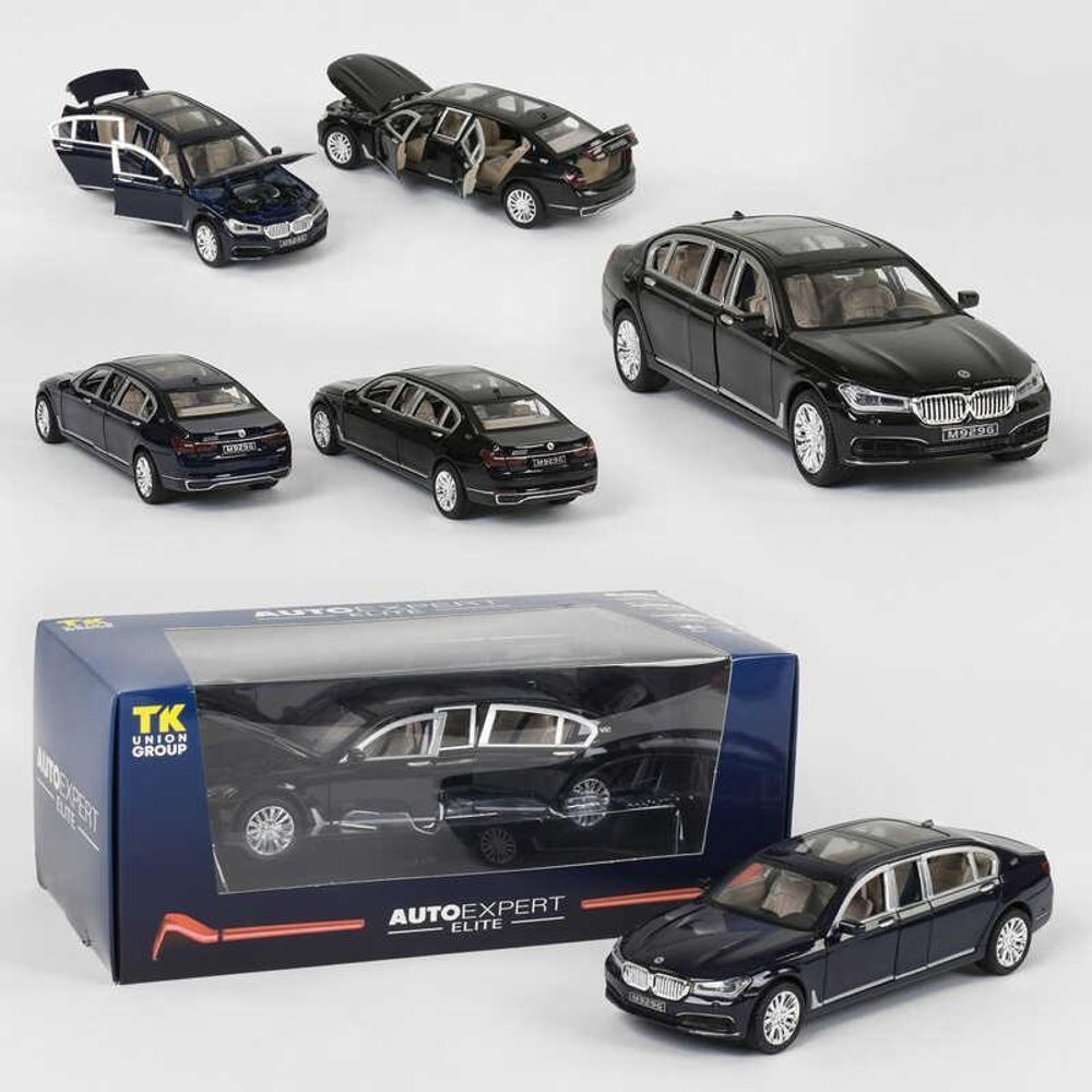 Игрушечная машина BMW( БМВ)/ металлическая EL 7845 (36) &quot;Авто Експерт Премиум&quot;, 2 цвета, 1:24, свет, звук, инерция, открываются двери, багажник, капот/Черная