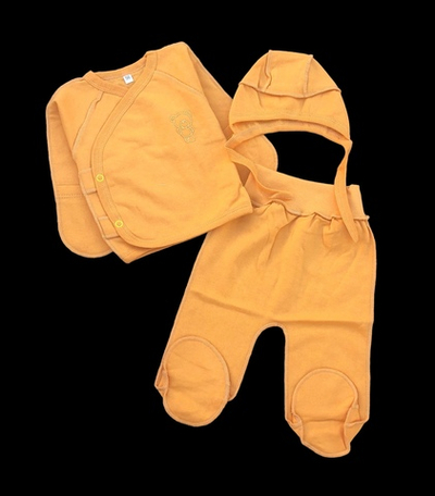 Комплект 3в1: сорочечка, повзунки, шапочка "Ведмедик", футер ТМ "UA" (56 см)