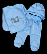 Комплект 3в1: сорочечка, повзунки, шапочка "Щастя починається з мене", футер ТМ "UA" (56 см)