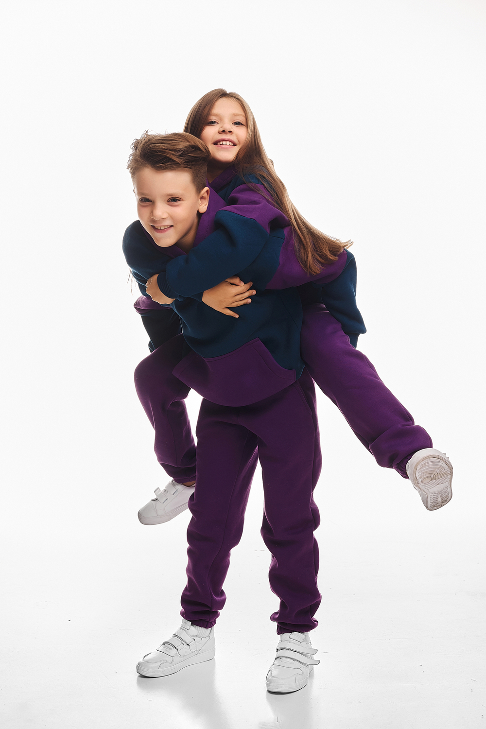 Дитячий спортивний утеплений костюм Kindamor Active Heat Purple/Blue, фліс для хлопчика