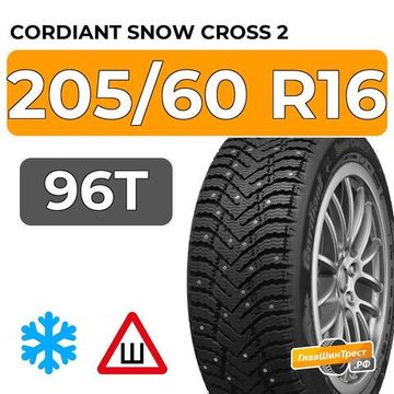 Cordiant Snow Cross 2 205/60 R16 96T шип.