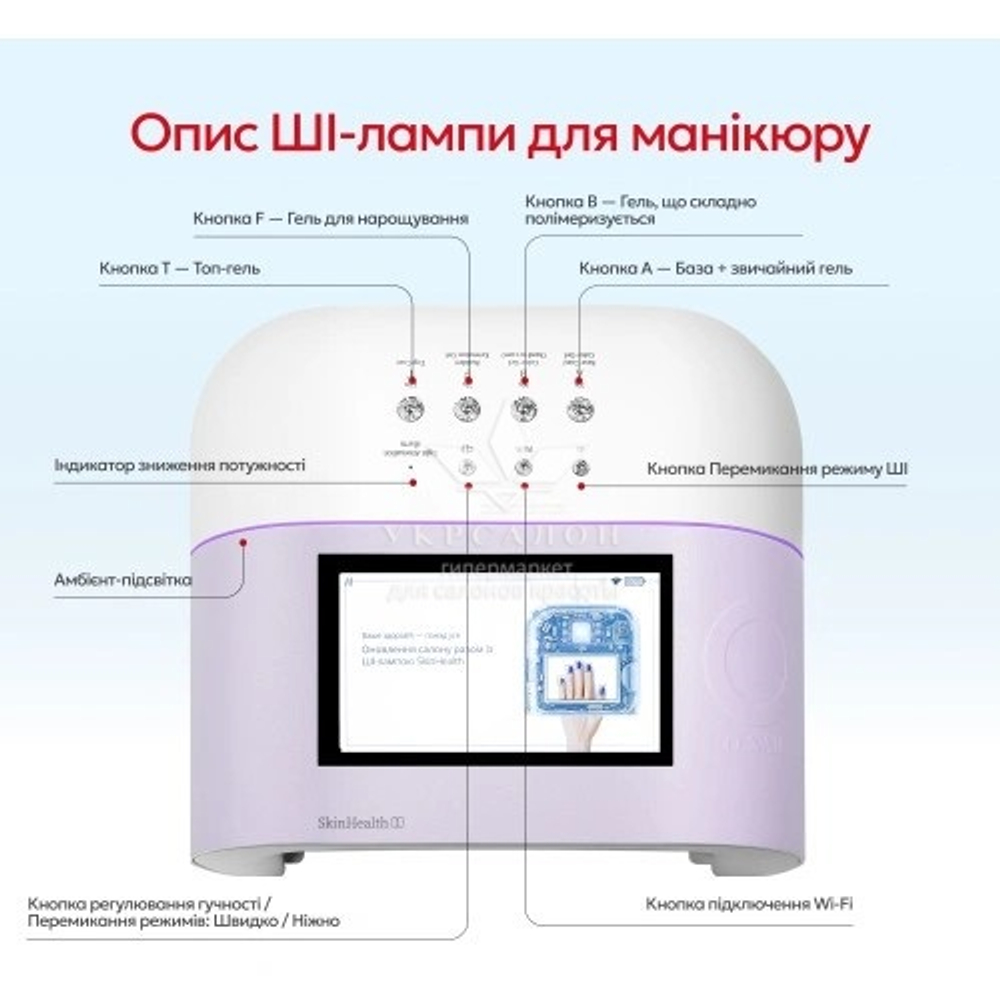 Лампа для маникюра AI ONail с искусственным интеллектом, purple