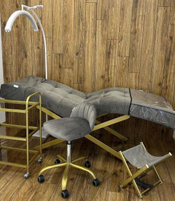 Кушетка анатомічна з візком Tertio, підставкою для сумки та стільцем