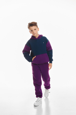Дитячий спортивний утеплений костюм Kindamor Active Heat Purple/Blue, фліс для хлопчика