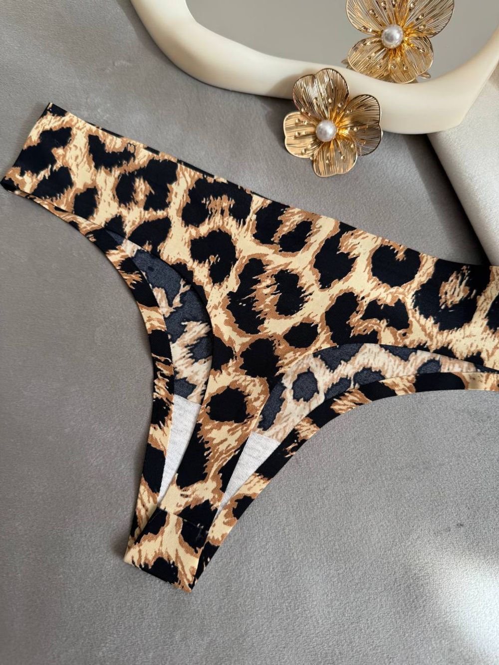 Безшовні леопардові стрінги (набір 3шт)