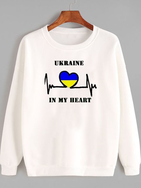 Свитшот женский белый Ukraine in my heart-2 Love&Live фото 1