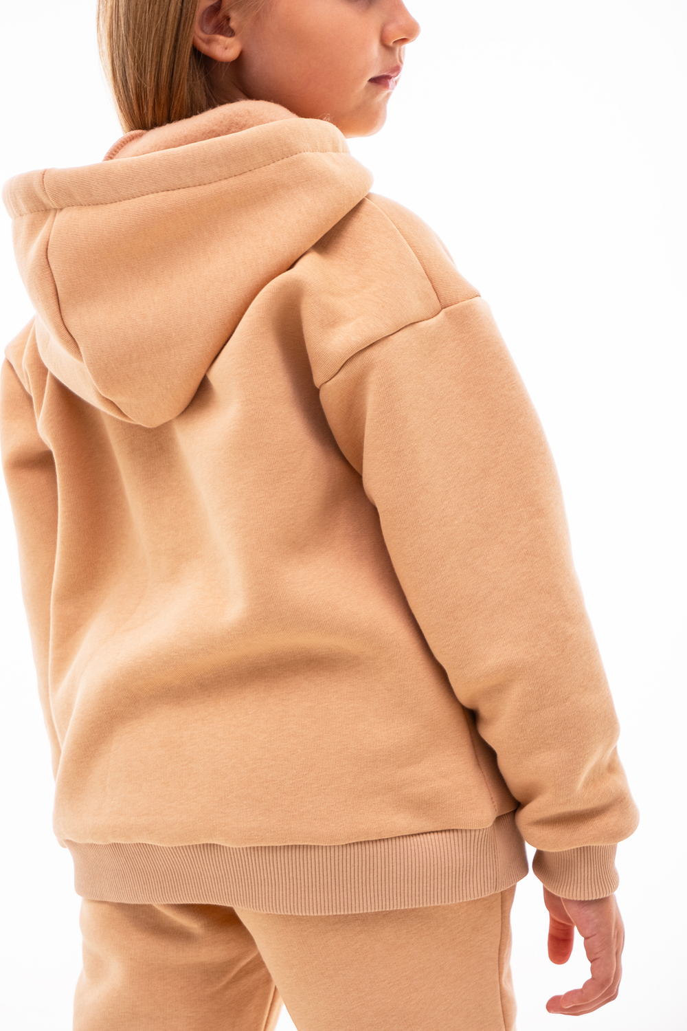 Дитячий спортивний утеплений костюм Kindamor Warm Autumn Beige для дівчинки, фліс бежевий