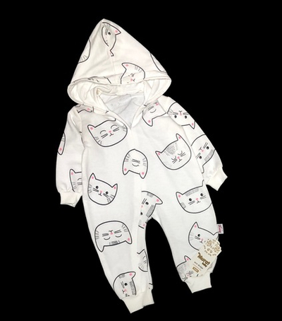 Ромпер з капюшоном «Котик», двунитка ТМ "Murat Baby"