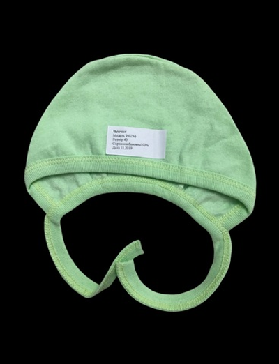 Шапочка із завязками, футер ТМ "Happy ToT" (3-4 міс, 40 см)