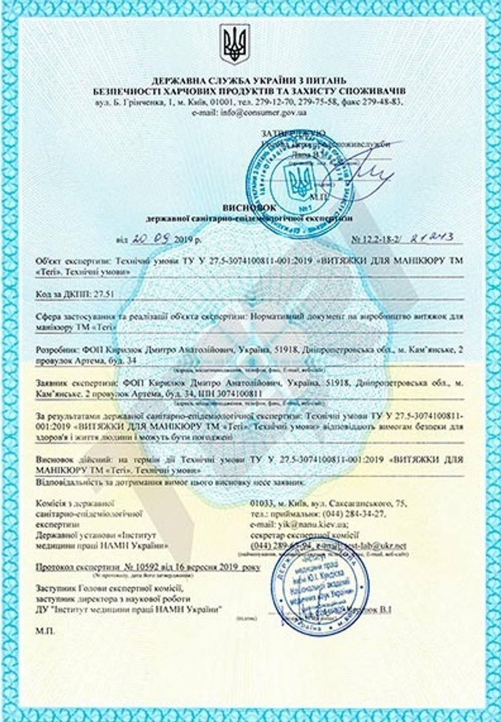 Настільна манікюрна витяжка з фільтром Hepa Teri Turbo M, колір чорний (сітка золота)