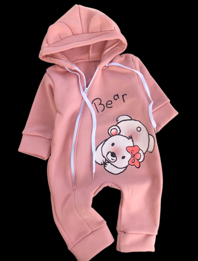 Комбінезон (ромпер) з капюшоном «Ведмедик», трьохнитка з начосом ТМ "Ua" (68 см)