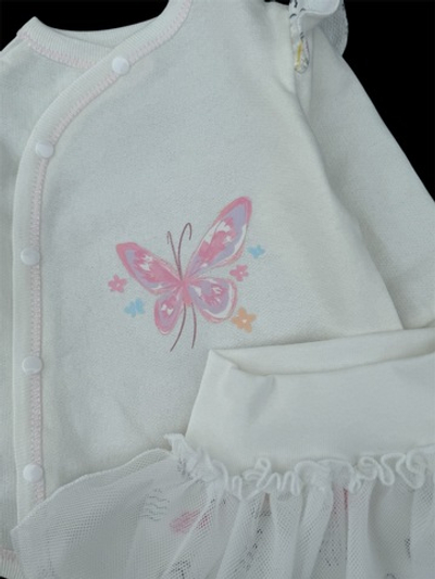 Комплект 3в1: боді з довгим рукавом, повзунки, шапочка "Метелик", футер ТМ "Happy ToT"